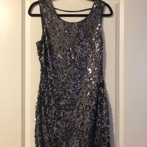 silver sequin dress